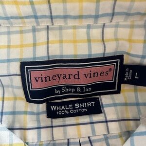 Boys large (16) whale button down shirt by vineyard vines